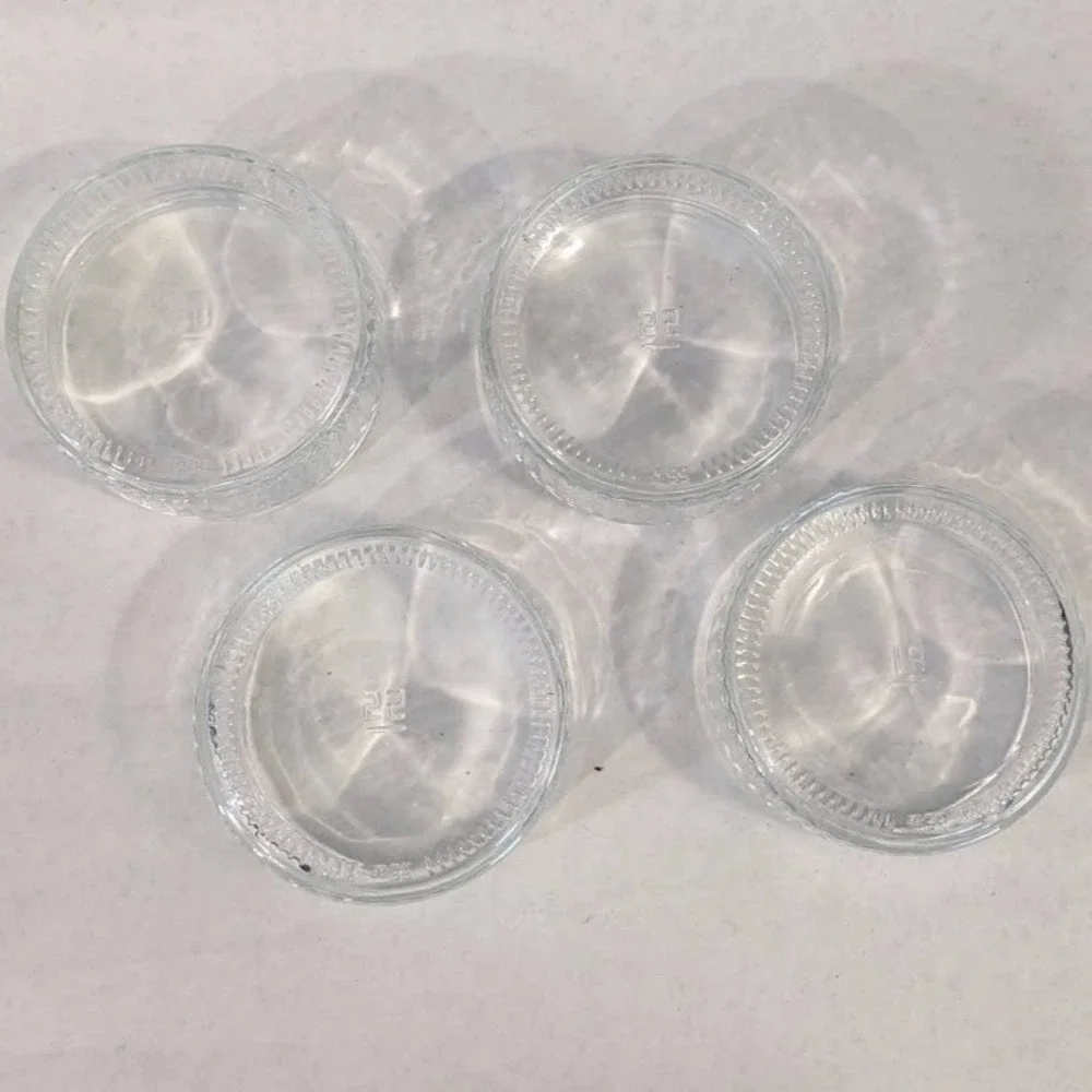 Vintage Clear Glass Ramekins Set of 4 Ribbed Fluted Souffle Custard Cups 3.5in